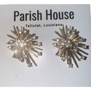 Women's Parish House Gold Clear Starburst Earrings One Size